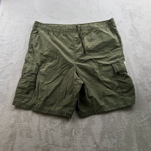 Walt Disney Word Mens Cargo Shorts Large Green Elastic Waist Drawstring Casual - Picture 12 of 13